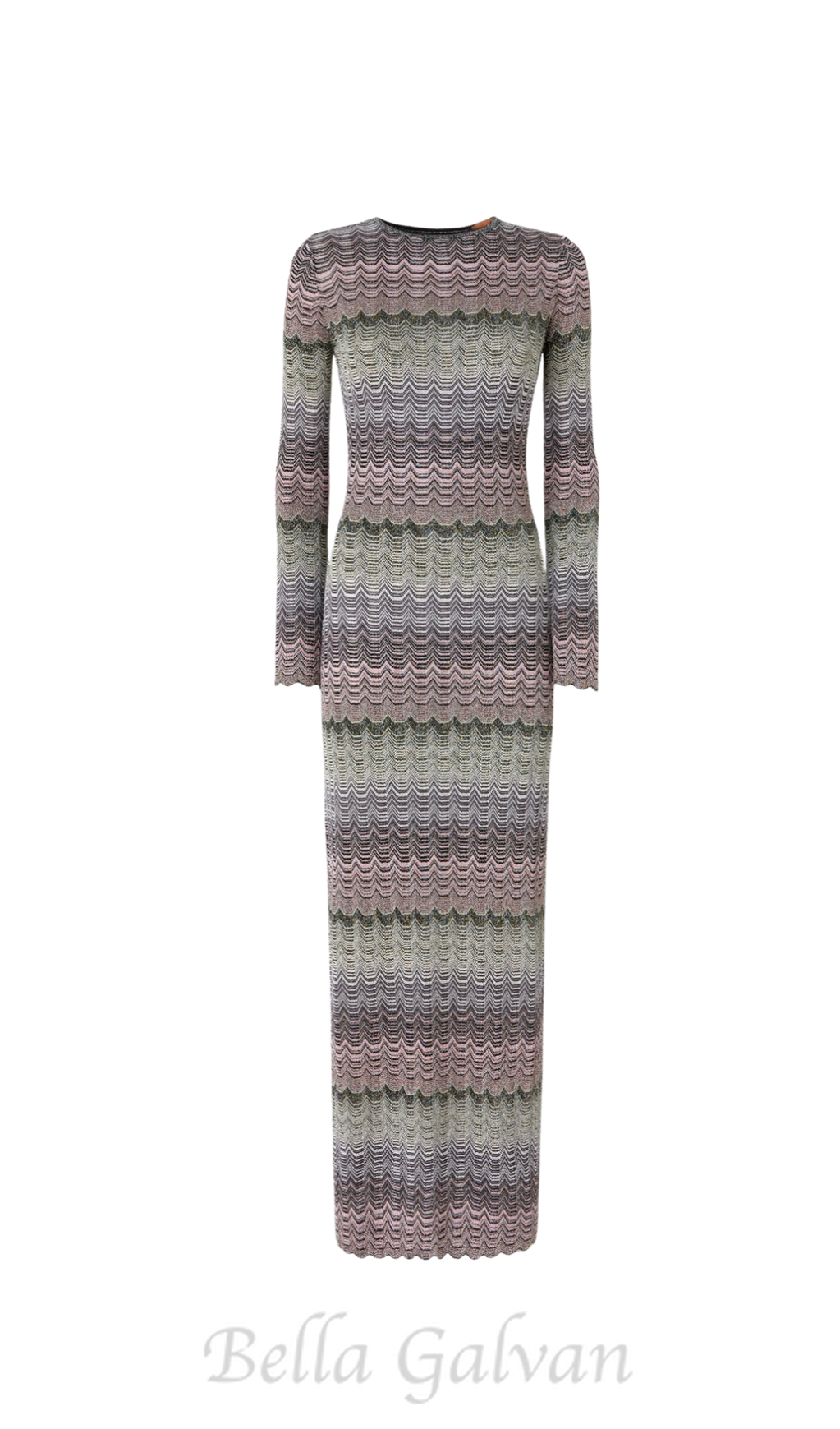 Flowering Girl Women multicolor maxi dress with lamé greek motif