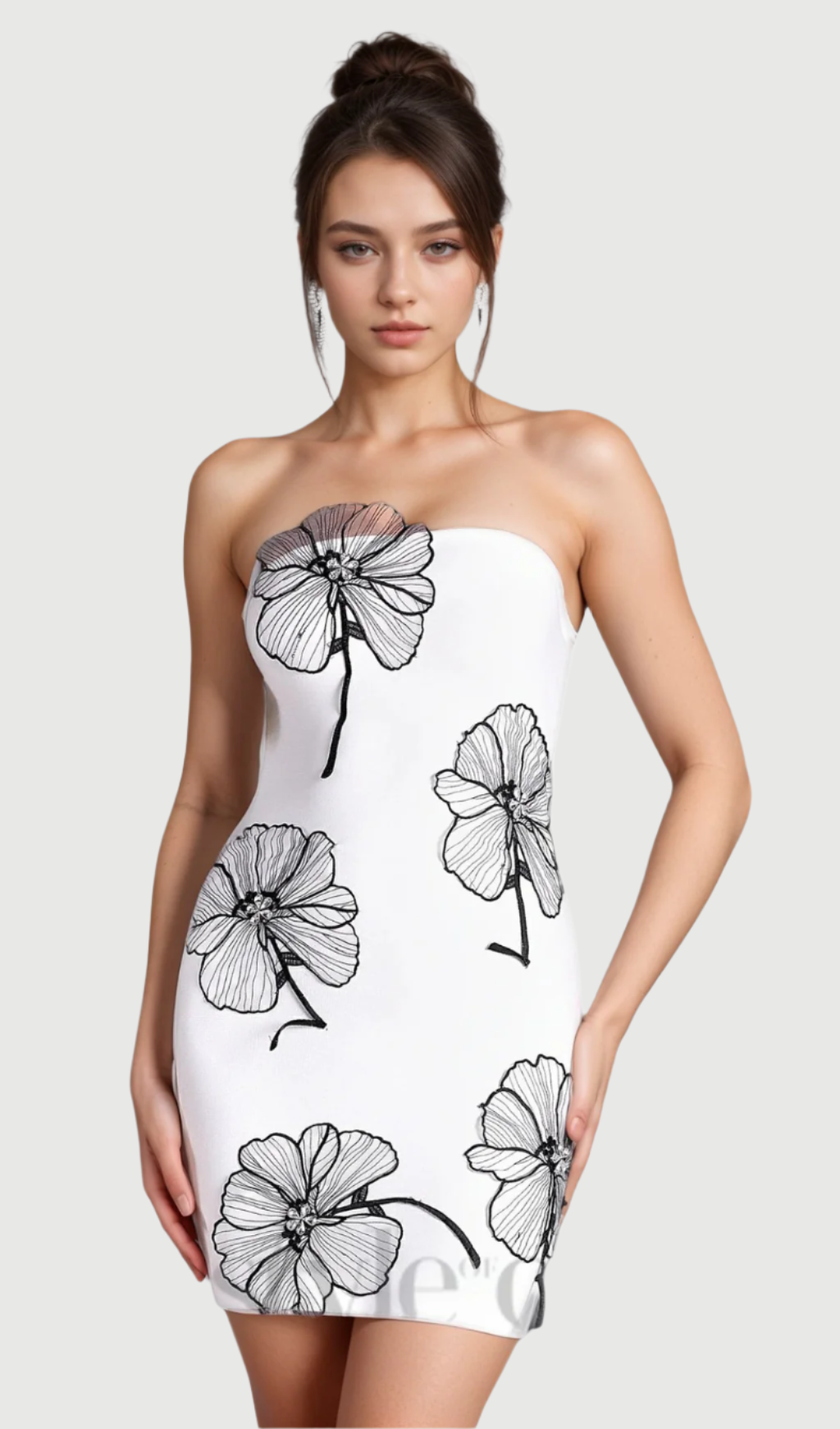 Flowering Girl Women Off Shoulder Floral Mini Dress in white