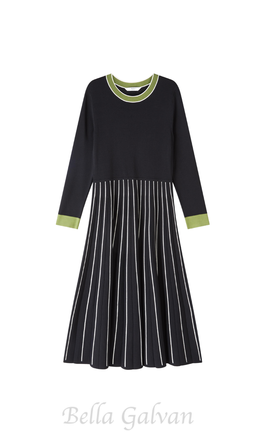 Flowering Girl Women multi knitted midi dress in black