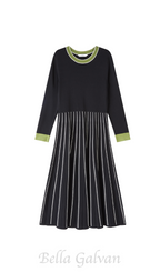 Flowering Girl Women multi knitted midi dress in black