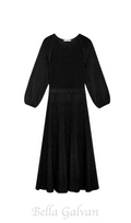 Flowering Girl Women lumia knitted midi dress in black metallic