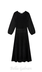 Flowering Girl Women lumia knitted midi dress in black metallic