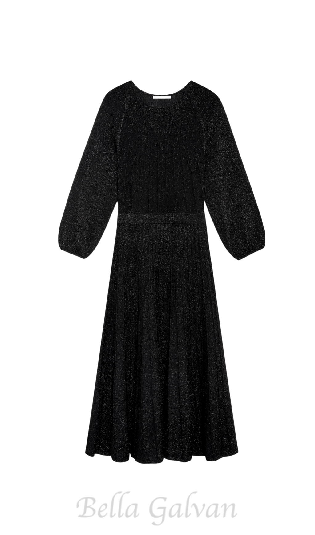 Flowering Girl Women lumia knitted midi dress in black metallic