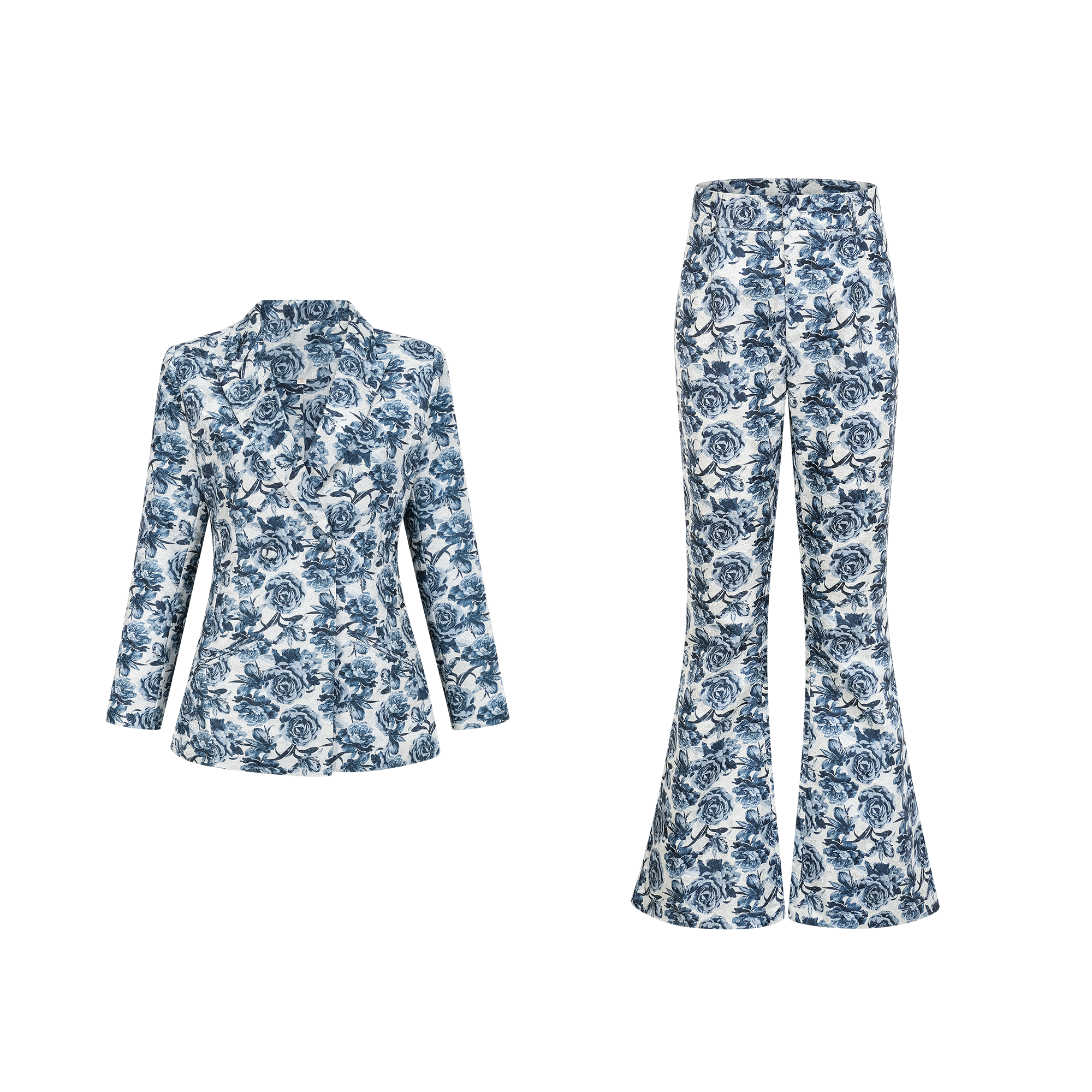 Flowering Girl Women Morgane floral-print jacket & trousers matching set