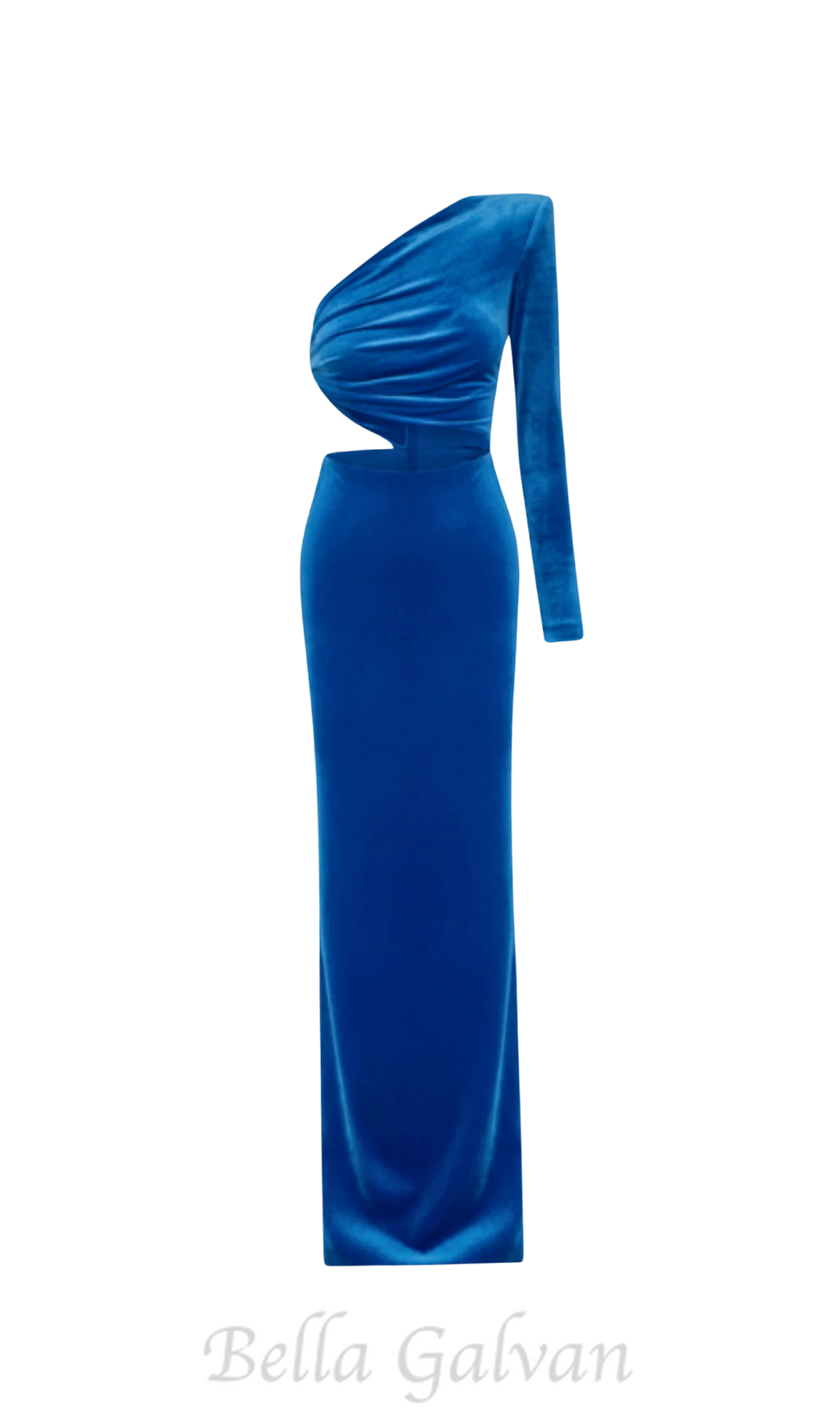 Flowering Girl Women Gianni One Shoulder Velvet Cutout Maxi Dress