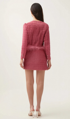 Flowering Girl Women Gisèle tweed fringed jacket & skirt matching set