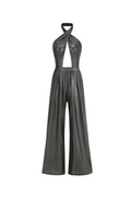 Flowering Girl Women mirabelle halter jumpsuit in black silver