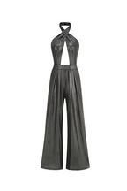Flowering Girl Women mirabelle halter jumpsuit in black silver