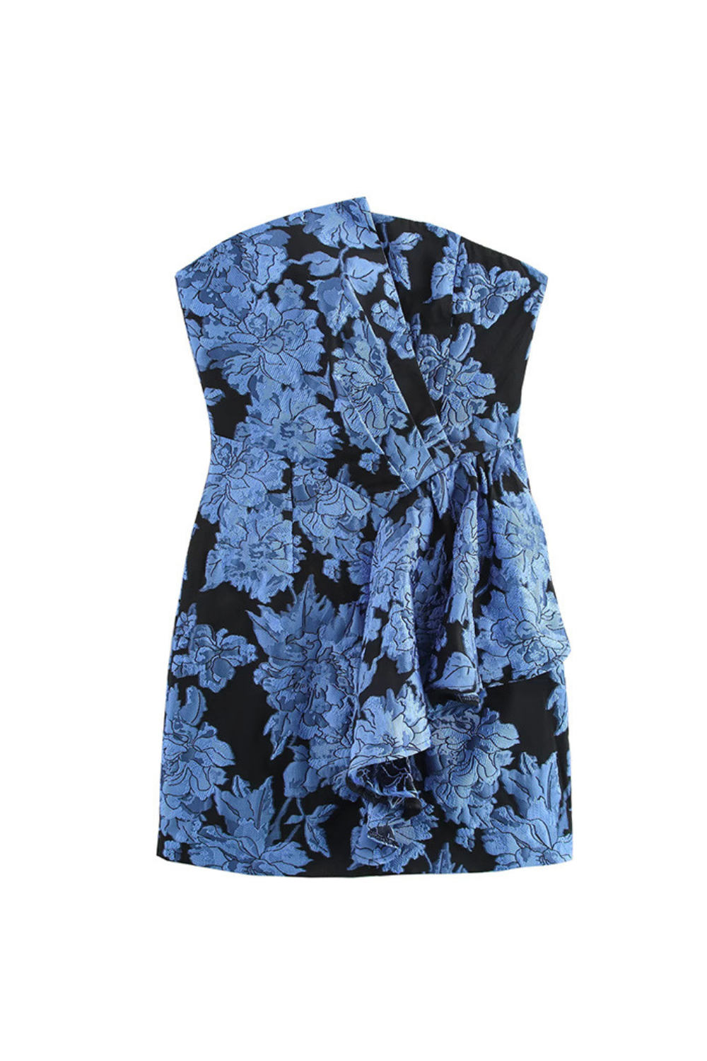 Flowering Girl Women Kayla Jacquard Strapless Mini Dress In Blue