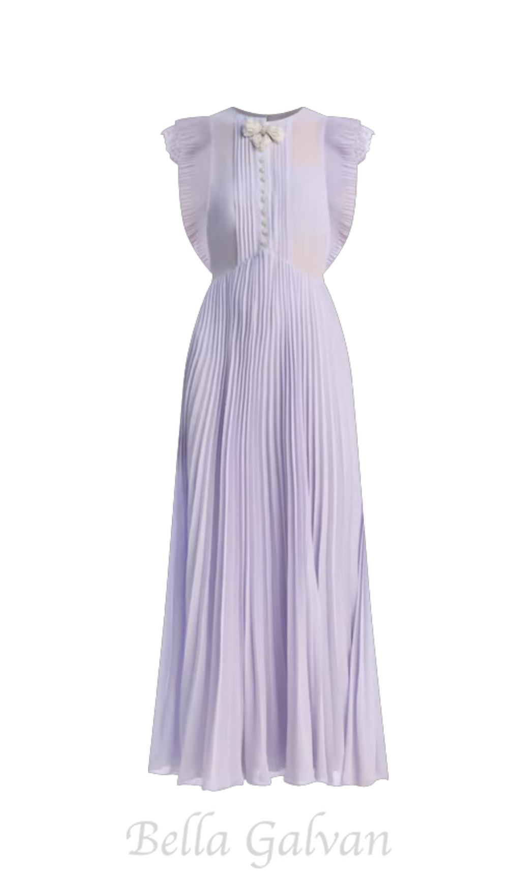Flowering Girl Women Chiffon Ruffled Maxi Dress in Lilac