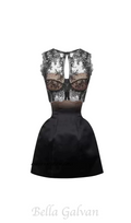 Flowering Girl Women nude ombre black under-bust corset mini skirt set