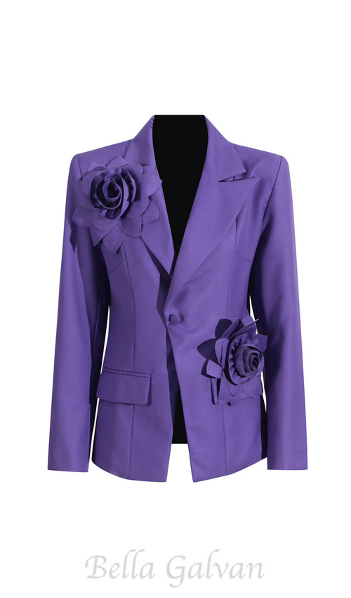 Flowering Girl Women Aharon Flower Lapel Cross Blazer