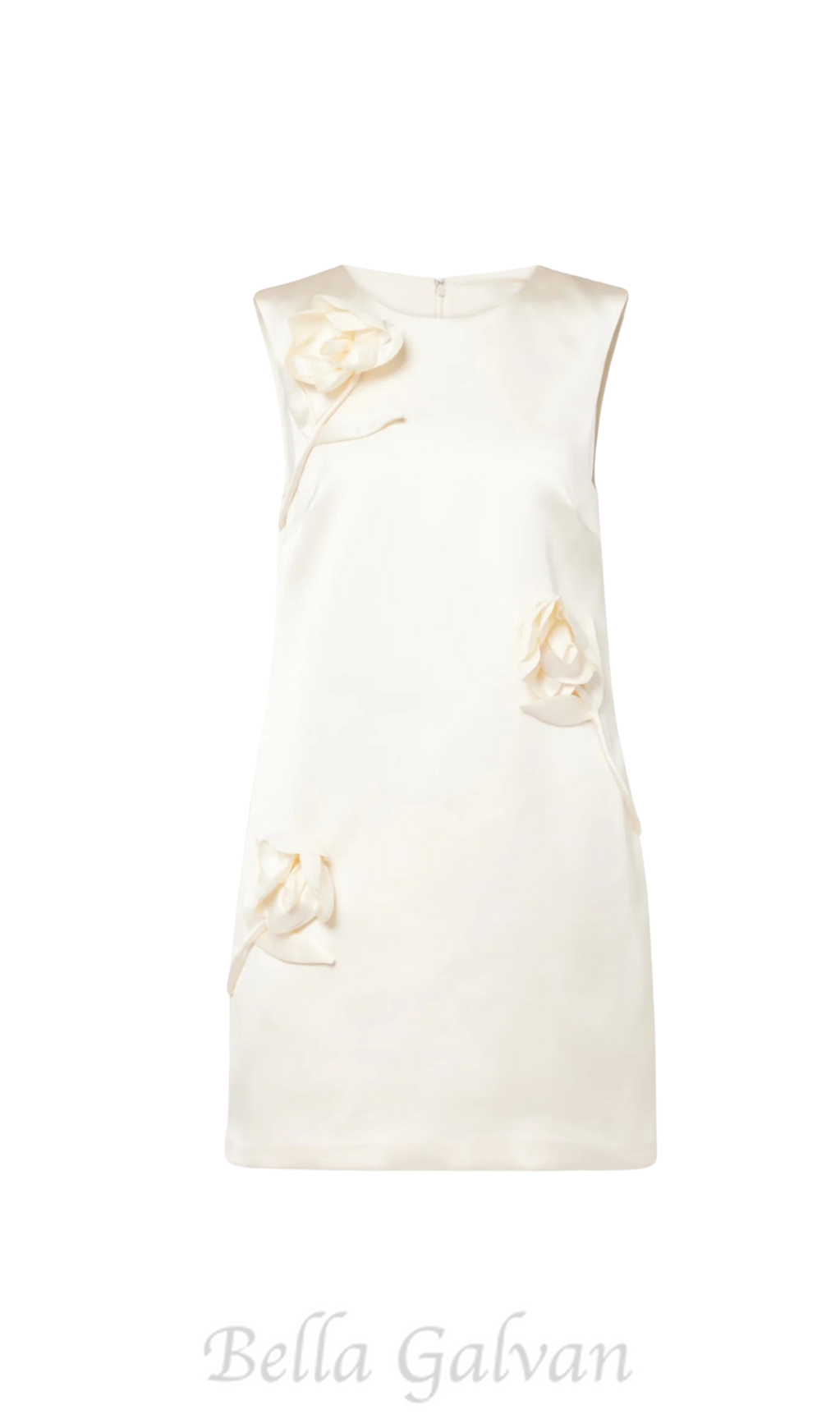 Giorlia Floral Appliqué Satin Mini Dress