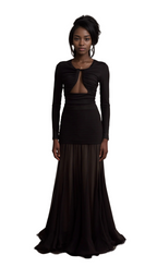 Flowering Girl Women Anaïs black open-front gathered top