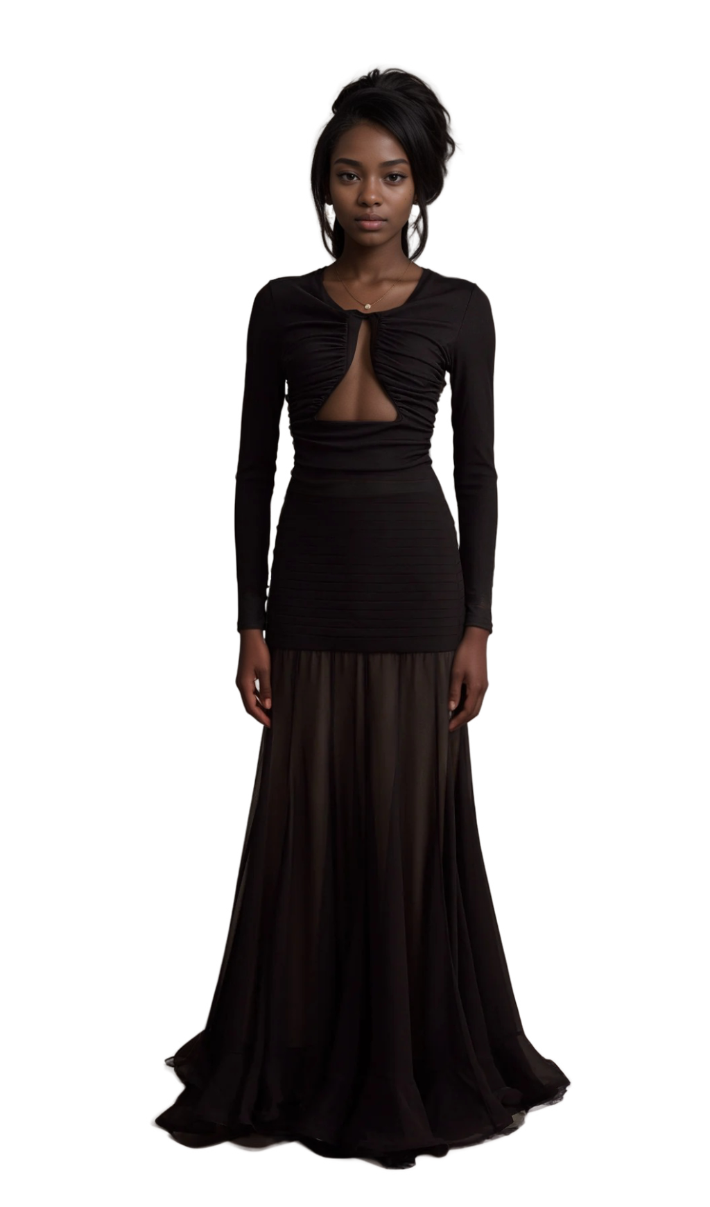 Flowering Girl Women Anaïs black open-front gathered top