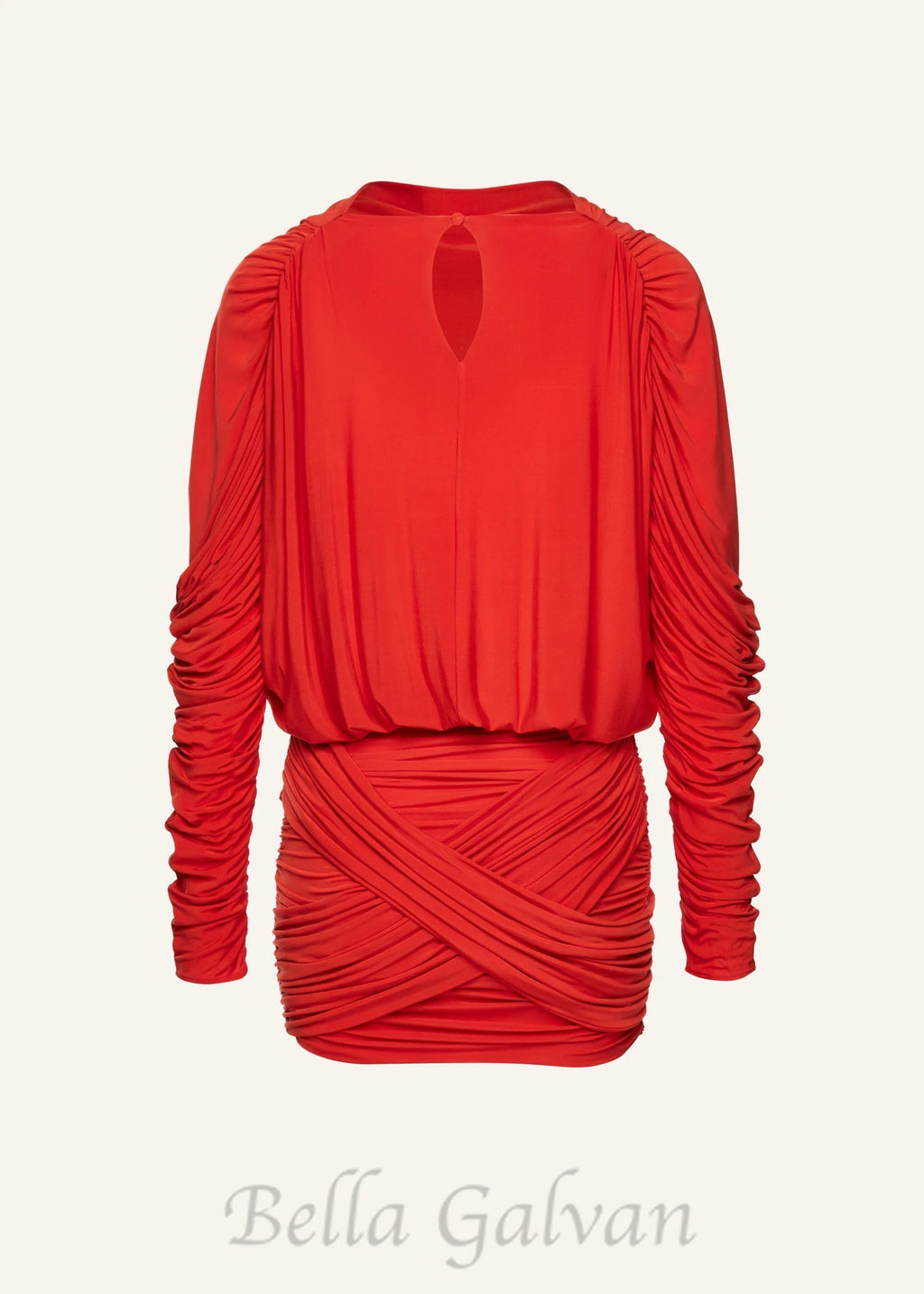 Flowering Girl Women Long-sleeve jersey mini dress in red