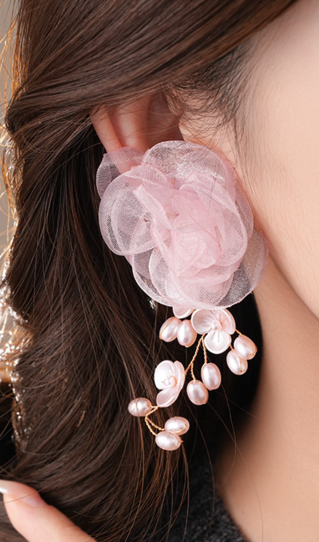 Flowering Girl Women Dyani Pink Flower Earrings