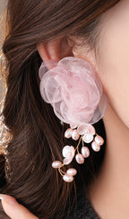 Flowering Girl Women Dyani Pink Flower Earrings
