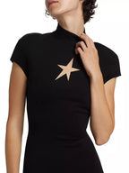 Flowering Girl Women Star Cut-Out bodycon Mini dress in black