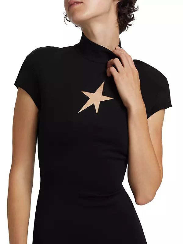 Flowering Girl Women Star Cut-Out bodycon Mini dress in black