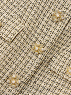 Flowering Girl Women Sequin-embellished checked metallic bouclé-tweed mini dress in gold