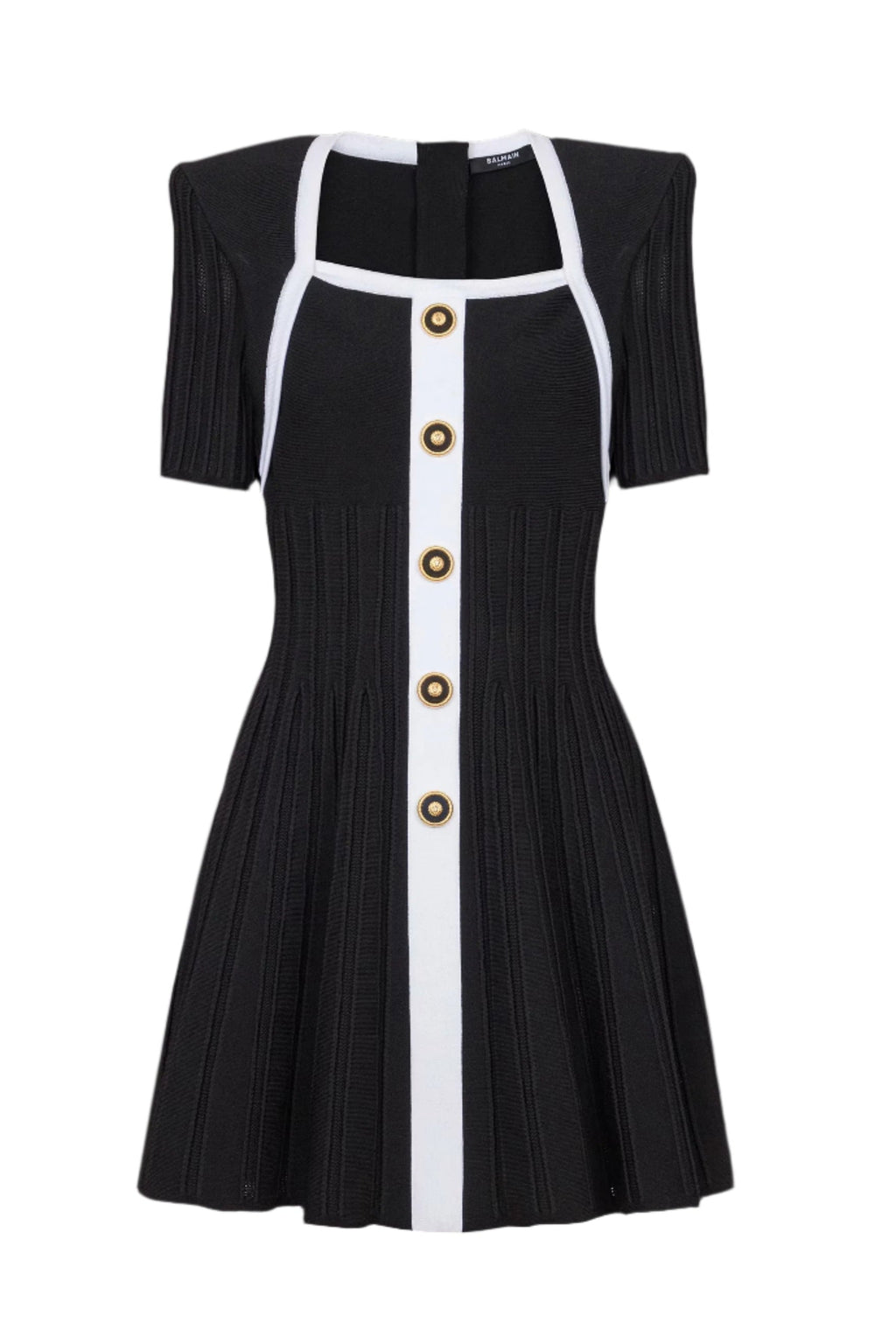 Two-tone A-line knit dress
