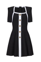 Two-tone A-line knit dress