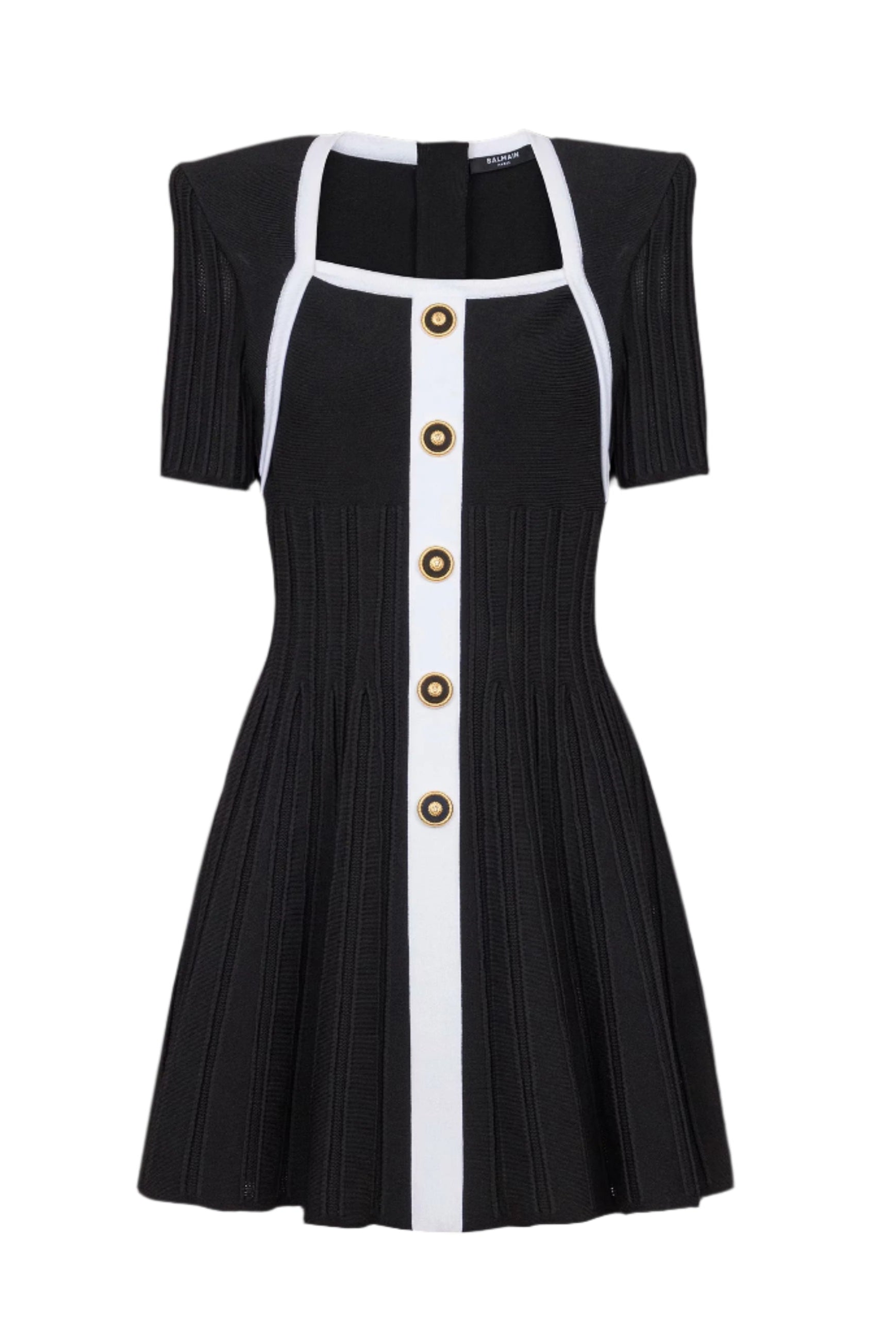 Two-tone A-line knit dress