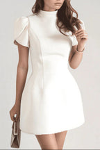Flowering Girl Women Basia Petal Sleeve Cut Out Bow Mini Dress In White