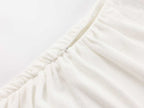 White Lace Strapless Spliced Knitted Mini Dress