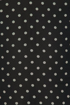 Polka Silk Chiffon sleeveless halter mini Dress in black