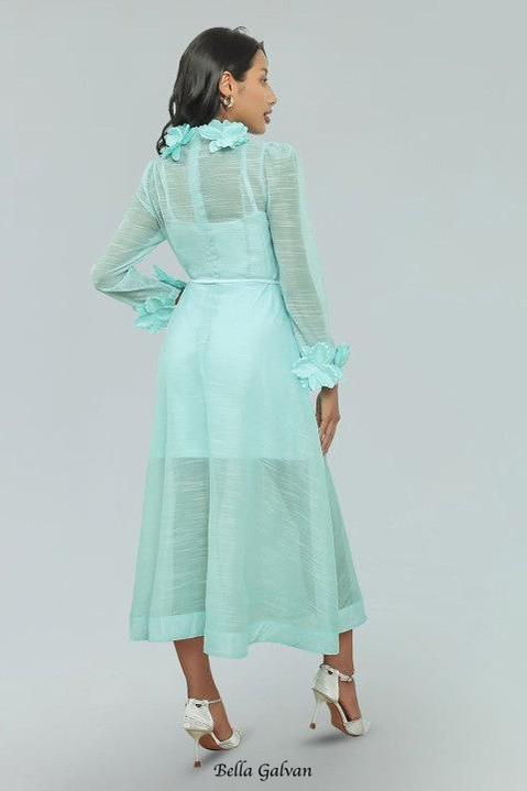 Flowering Girl Women vicky flower embellished lace midi dress in green