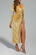 Flowering Girl Women Zerasa Deep V High Slip Maxi Dress