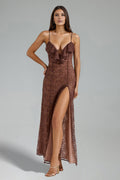 Flowering Girl Women Geri Sleeveless High Slit Maxi Dress