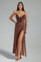 Flowering Girl Women Geri Sleeveless High Slit Maxi Dress