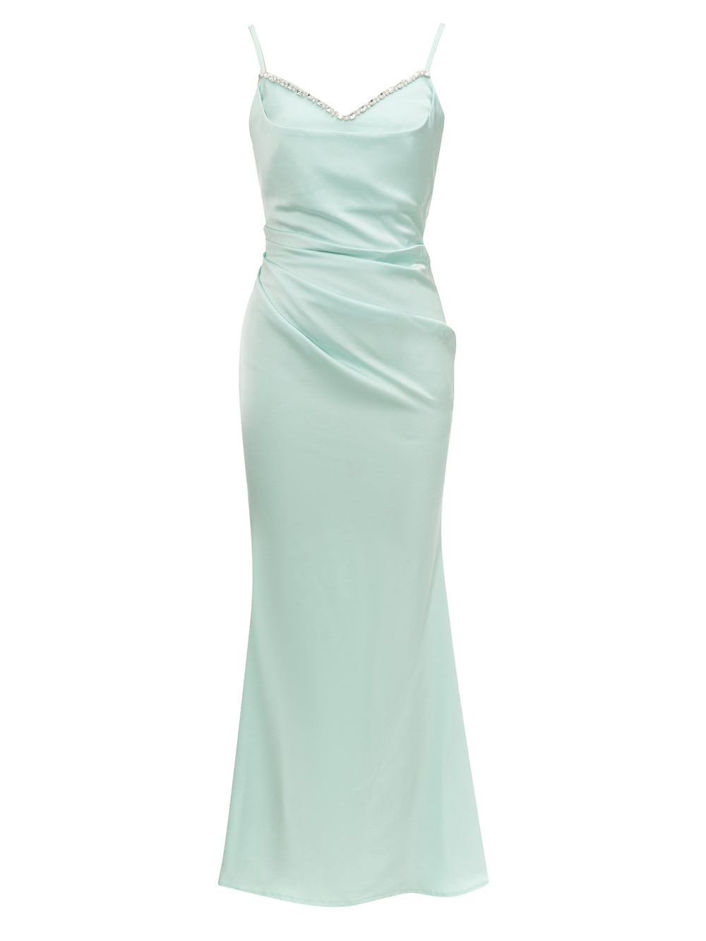 Flowering Girl Women Embellished Strappy Maxi Dress In Green