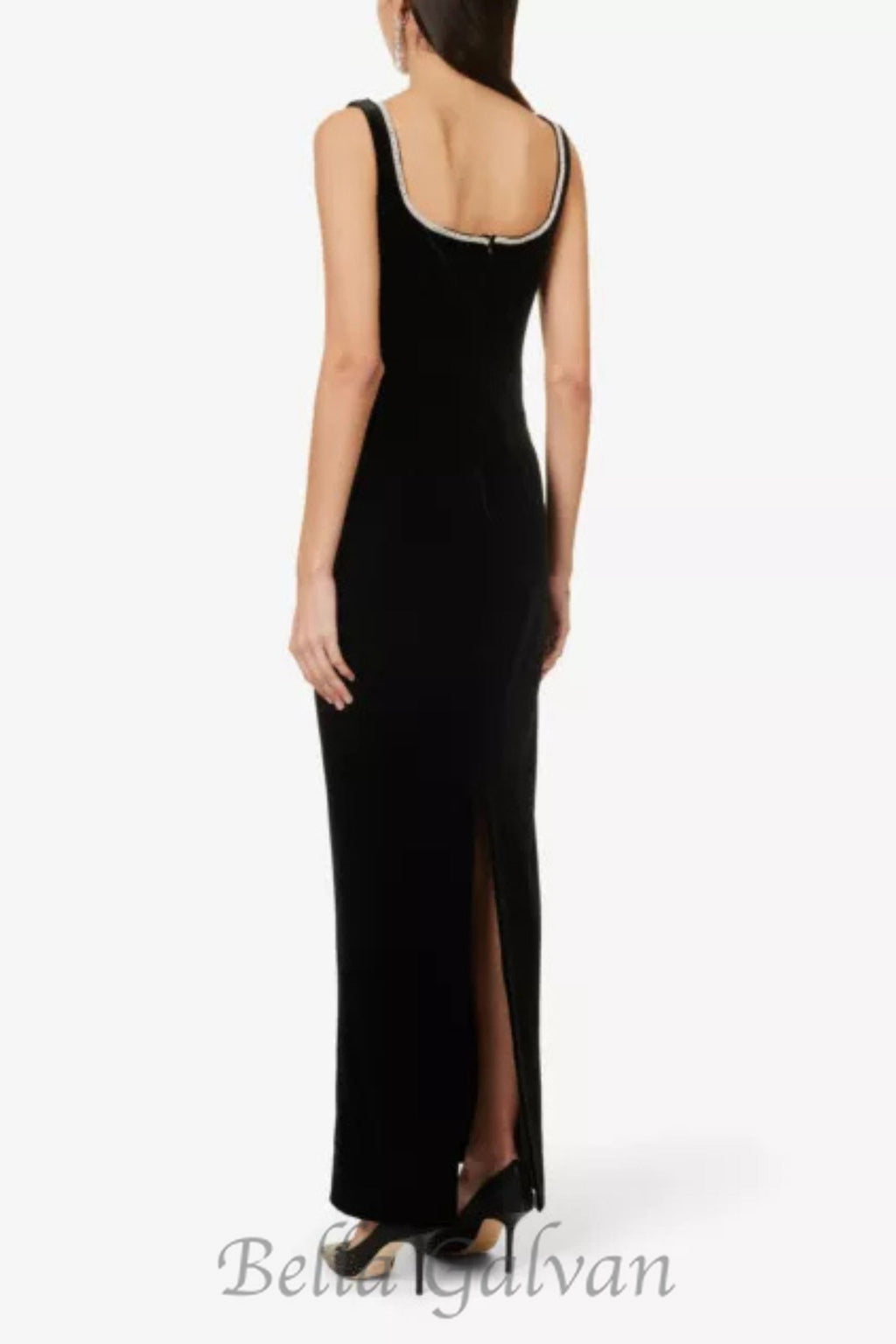 Flowering Girl Women Crystal-embellished velvet maxi dress