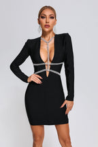 Flowering Girl Women Hazel Diamante Mini Bandage Dress
