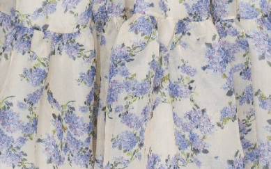 Hydrangea Tender Floral Maxi Tie-Strap Dress