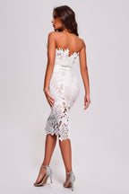 Flowering Girl Women Emily Strapless Lace Midi Bandage Dress