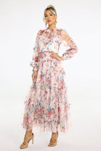 Flowering Girl Women Winona Print Mesh Midi Dress