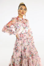 Flowering Girl Women Winona Print Mesh Midi Dress