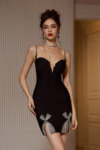 Flowering Girl Women Emersyn Crystal Embellished Plunging Dress