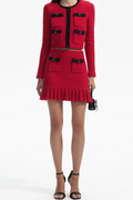 Flowering Girl Women Red Knit Cardigan
