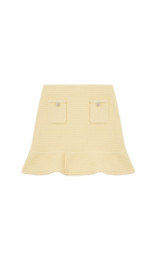 YELLOW TEXTURED KNIT SKIRT