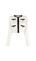 CREAM TEXTURED KNIT CARDIGAN