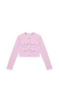 PINK SEQUIN TEXTURED KNIT JACKET
