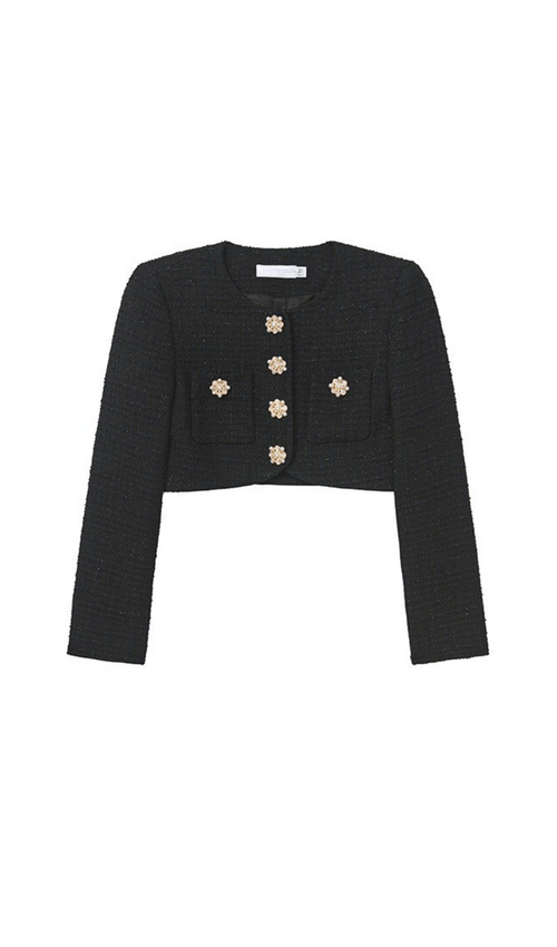 Flowering Girl Women BLACK BOUCLE JACKET