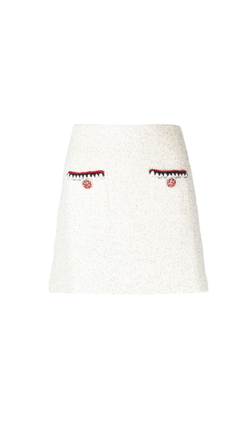 Flowering Girl Women Cream Sequin Knit Skirt