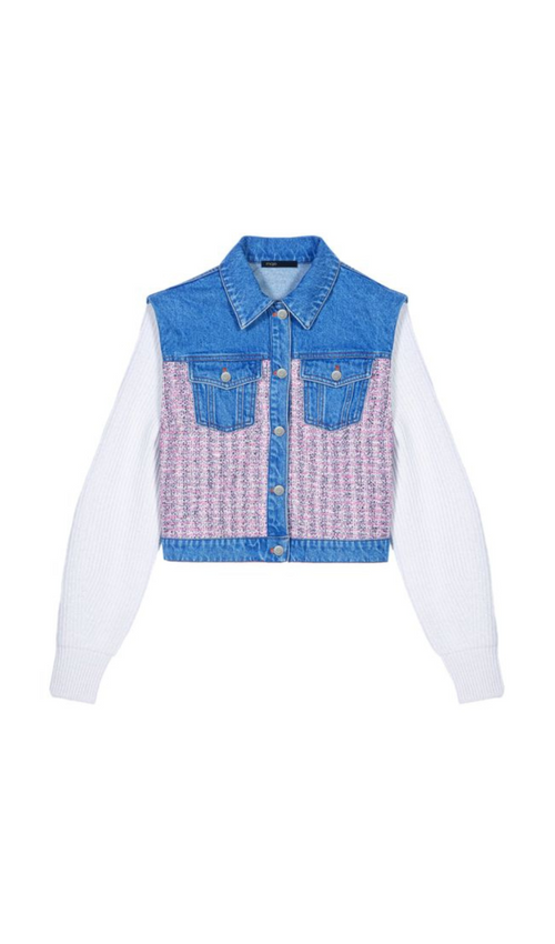 Flowering Girl Women BATRI MIXED MEDIA DENIM JACKET